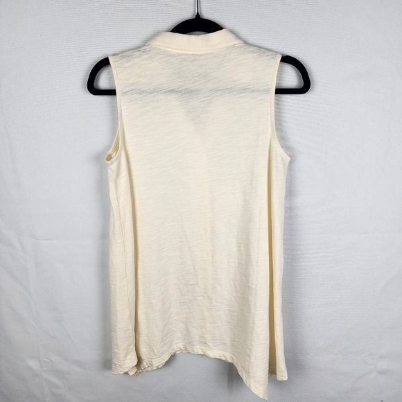 Soft Surroundings Ivory Eclectic Button Front Tank Top Asymmetrical Hem Size XS - Picture 2 of 6